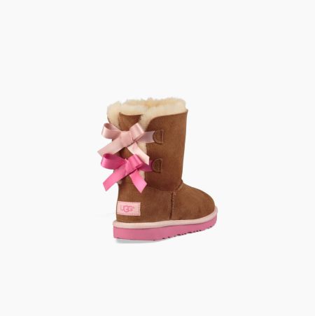 Dětské Bow Boots UGG Bailey Bow II Růžové Hnědé | TU6KS0GM