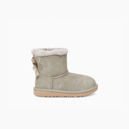 Dětské Bow Boots UGG Mini Bailey Bow II Shimmer Šedé | 5X7N1HY9