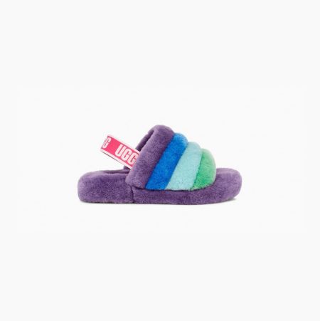 Dětské Pantofle Na Platformě UGG Rainbow Fluff Yeah Fialové Viacfarebný | LPTOGRBL